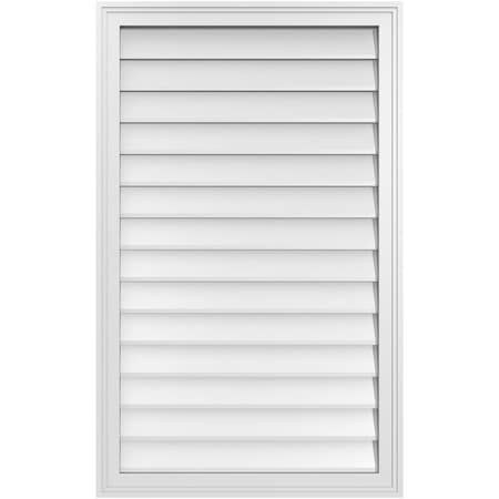 Ekena Millwork Vertical Surface Mount PVC Gable Vnt: Non-Functional, w/2"W x 1-1/2"H, Brickmould Frame, 26"W x 42"H GVPVE26X4202SN